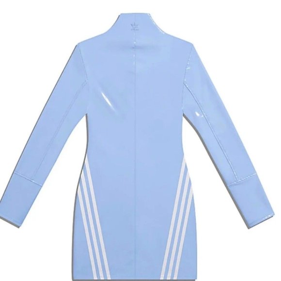 Adidas Originals Women's Light Blue White Ivy Park 1/2 Zip Latex Dress H18994 - Picture 3 of 6